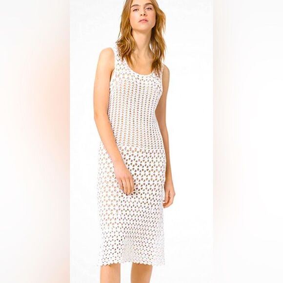 NWT Michael Kors Crochet Midi Dress Small - Picture 1 of 7